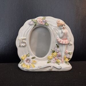 Vintage Sweet Fifteen Porcelain Picture Frame